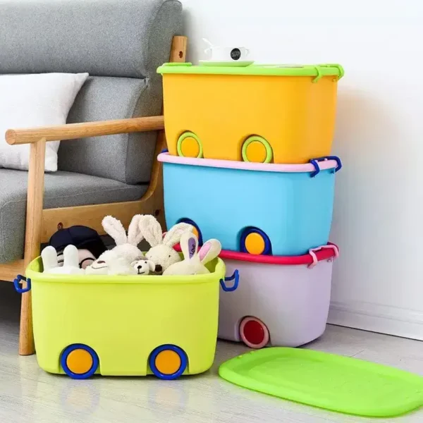 Multi-Purpose Large Toy Storage Box with Wheels and Locks
