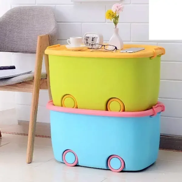 Multi-Purpose Large Toy Storage Box with Wheels and Locks