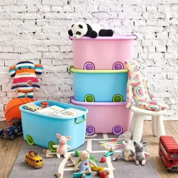 Multi-Purpose Large Toy Storage Box with Wheels and Locks